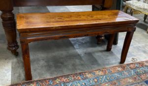 A Chinese elm bench seat, width 111cm