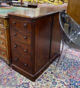 A pair of Victorian and later mahogany bedside chests, height 82cm, width 43cm, depth 41cm
