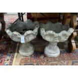 A pair of reconstituted stone garden planters, width 44cm height 48cm