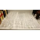 A large collection of suites of mostly Stuart cut glass, including, wine glasses, spirits glasses