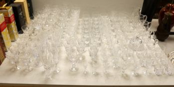 A large collection of suites of mostly Stuart cut glass, including, wine glasses, spirits glasses
