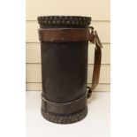 A leather shell carrier, 36cm tall