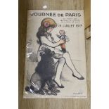 A poster for Journee De Paris 14 Juillet 1917, fund raising poster for the 1st World War,119 x 80.