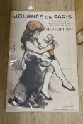 A poster for Journee De Paris 14 Juillet 1917, fund raising poster for the 1st World War,119 x 80.