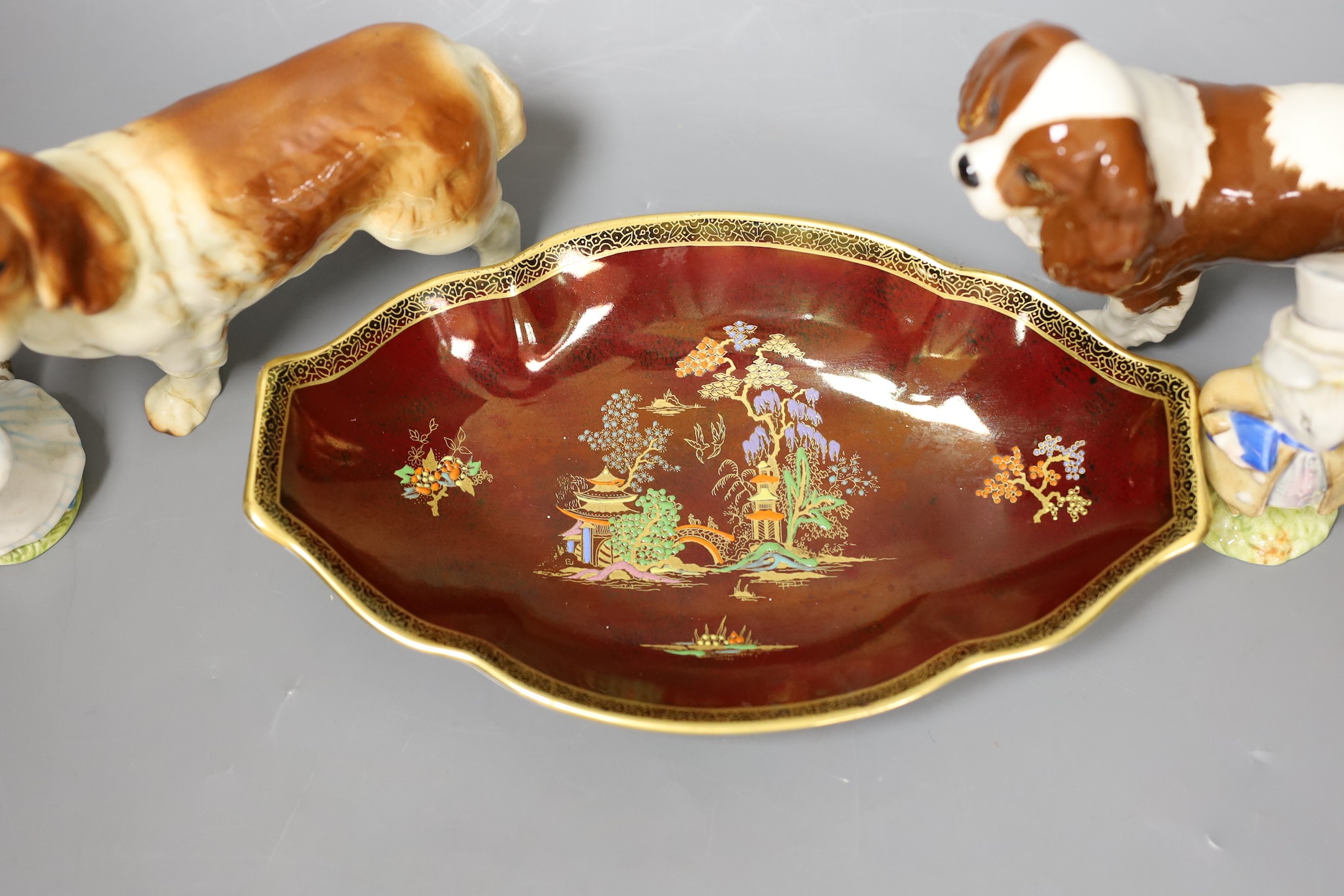 Five items of Beswick including three Beatrix Potter figures together with Crown Devon Rouge royal - Image 3 of 6