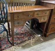 A Regency mahogany kneehole dressing table, width 91cm