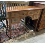 A Regency mahogany kneehole dressing table, width 91cm