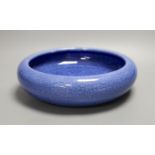 A Chinese blue crackle glaze bowl 25.5cm diameter