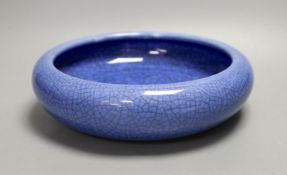 A Chinese blue crackle glaze bowl 25.5cm diameter