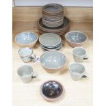 A group of St Ives (Leach) pottery green glazed stoneware tea and dinner wares Provenance - Bob
