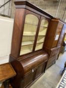 A Victorian mahogany cylinder bookcase, width 129cm, depth 57cm, height 217cm