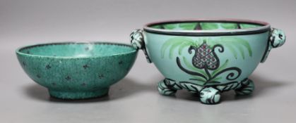 A Gustavsberg bowl and another, Egersund, Egersund vase 10.5cms high