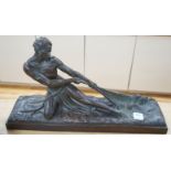 Cipriani, bronzed figure, pulling a net, 69cms wide
