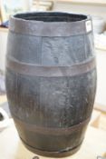 A tall coopered barrel, 58cms high