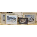 William Russell Flint, four assorted limited edition prints, 'Roxanne, France', 'Sara', 'Reclining