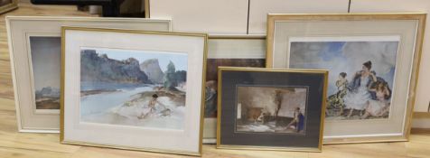 William Russell Flint, four assorted limited edition prints, 'Roxanne, France', 'Sara', 'Reclining