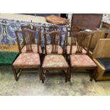 A set of six George III provincial mahogany dining chairs