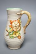 A Clarice Cliff late 1940’s handled vase, from the ‘My Garden’ series, 20.5cms high