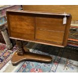 A mahogany Alfred Carter Patent adjustable reading table, width 80cm