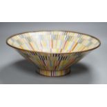 An Art Deco style polychrome cloisonné enamel bowl, 33cm diameter