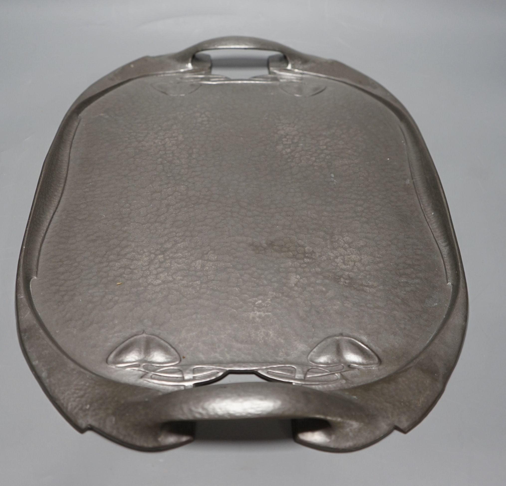 A Liberty's Tudric hammered pewter tray designed by A. Knox, 49cms wide - Image 2 of 3