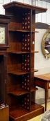 An oak five tier wine storage unit, width 78cm, depth 33cm