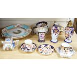 Royal Crown Derby, Shelley, Davenport wares, two cabinet cups, together with mixed continental