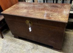 A Chinese carved hardwood trunk, length 102cm, depth 52cm, height 61cm