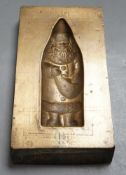 A solid bronze ‘Santa Claus’ chocolate mould, 21.5x11.5cm