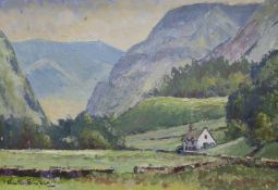 Charles Brooker (1924-2001), oil on board, 'Blencathra from Thirlmere', signed, 35 x 50cm