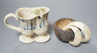 Carol McNicoll (b.1943), ‘Many a slip’ cup and another cup, with purchase receipt from Marsden Woo