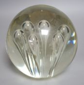 A very large clear glass dump weight, 16cm