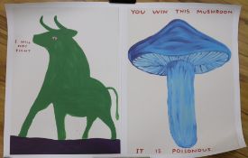 David Shrigley (1968-), two colour prints, 'Untitled (I Will Not Fight)' and 'You Win This