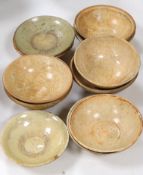 Ten glazed pottery bowls, approx. 14.5cm diameter