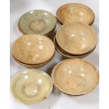 Ten glazed pottery bowls, approx. 14.5cm diameter