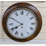 A mahogany cased wall clock, 12" dial