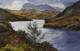 Mary Frame (Fosseway Artists), watercolour, River landscape, 34 x 52cm
