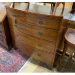 A Regency mahogany bowfront chest, width 107cm, depth 53cm, height 106cm