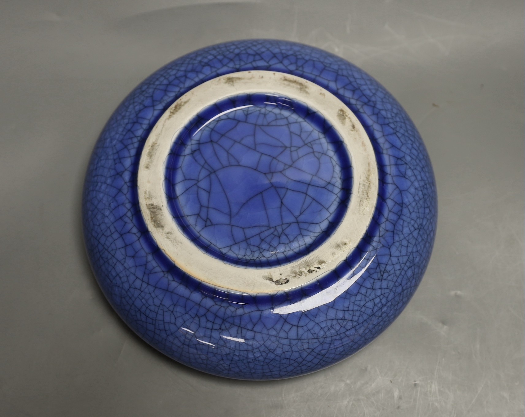 A Chinese blue crackle glaze bowl 25.5cm diameter - Image 3 of 5