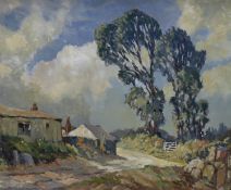 Roy Philp, oil on board, 'The Bend in the Lane', signed, 49 x 59cm