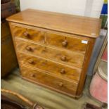 A Victorian satin birch chest of drawers, width 103cm, depth 46cm, height 105cm