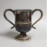 A George III provincial silver two handled pedestal cup by Dorothy Langlands, Newcastle, 1809,