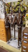A 19th century Gothic style carved oak shrine, width 60cm, height 169cm