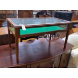 An Edwardian style glazed mahogany bijouterie low table, width 88cm, depth 45cm, height 46cm