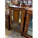 A Victorian inlaid rosewood music cabinet, width 56cm, depth 38cm, height 110cm