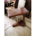 A Victorian mahogany adjustable reading table, width 61cm