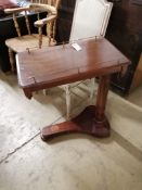 A Victorian mahogany adjustable reading table, width 61cm