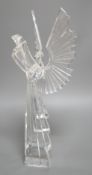 A set of six clear resin trumpeting arch-angels. 40cm tall.