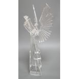 A set of six clear resin trumpeting arch-angels. 40cm tall.