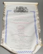A silk programme for the Royal Opera House Gala performance in the presence of HM The Queen and